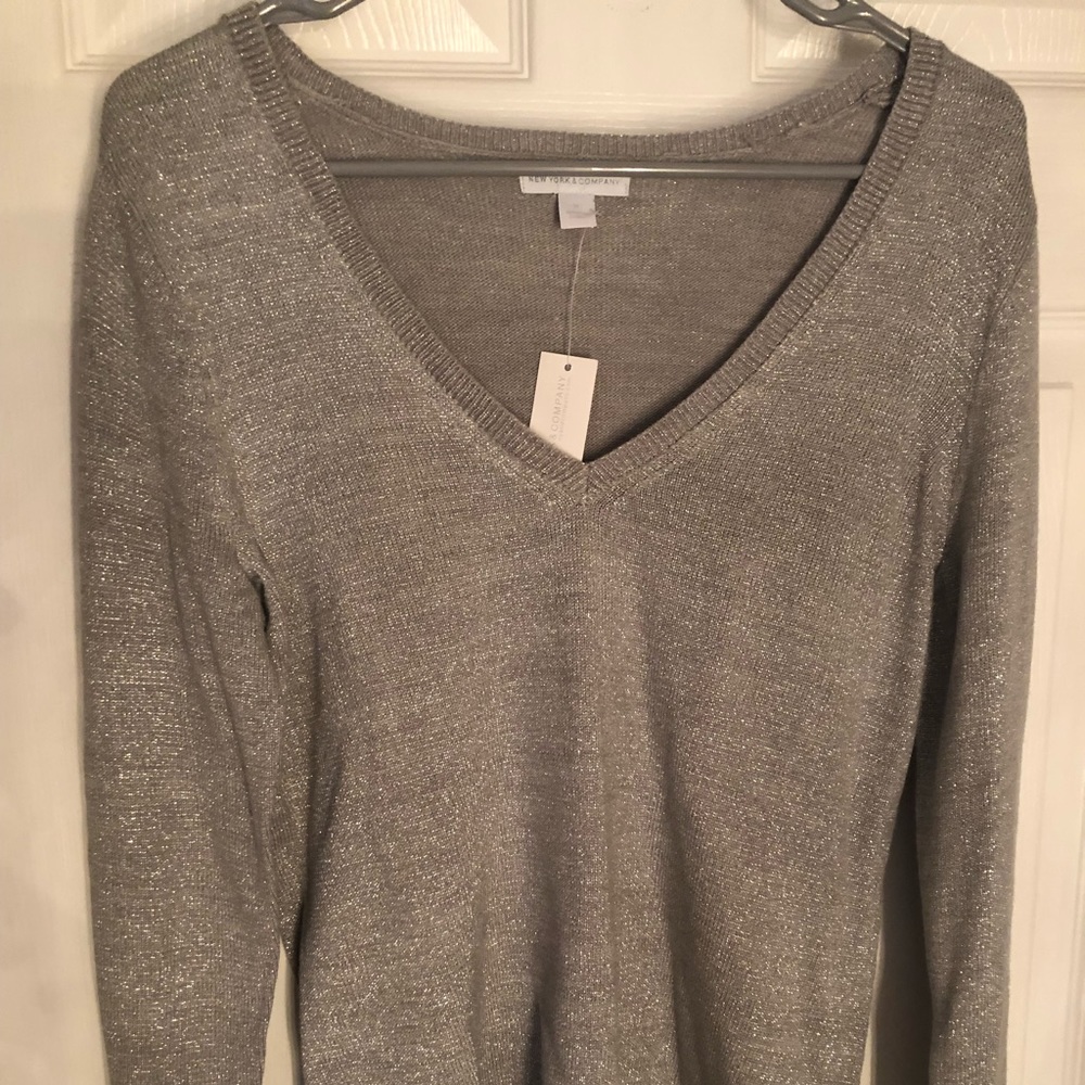 NWT NY&C Sparkly Grey Sweater